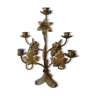 Brass chandelier has 5 branches