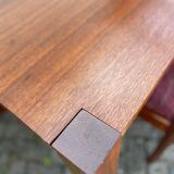 Teak wood dining table with 6 vintage rosewood chairs