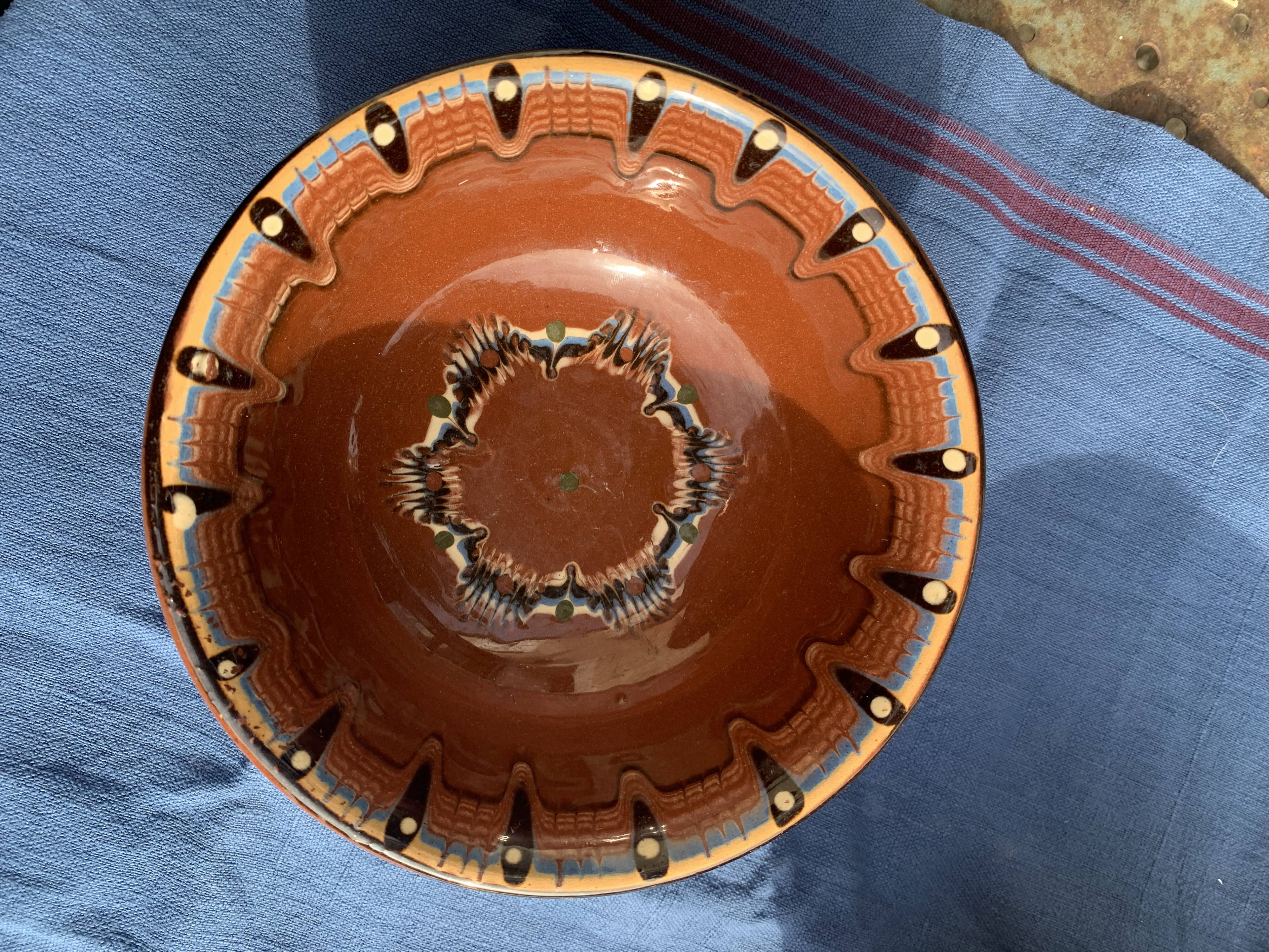 Two large bowls, vintage artisanal pottery cups