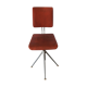 Chaise giratoire vintage en skaï rouge