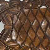 Basket or Pocket Emptying from the 1950s in Carved Wood signed A. Bouchez