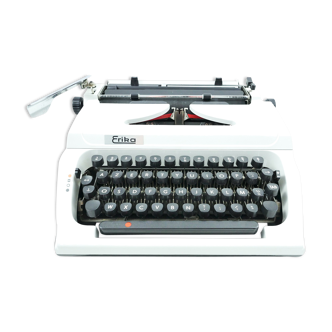 Machine à écrire erika 158 vintage collector révisée avec sa valise cuir et ruban neuf