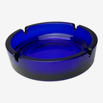 Blue glass ashtray