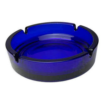 Cendrier en verre bleu