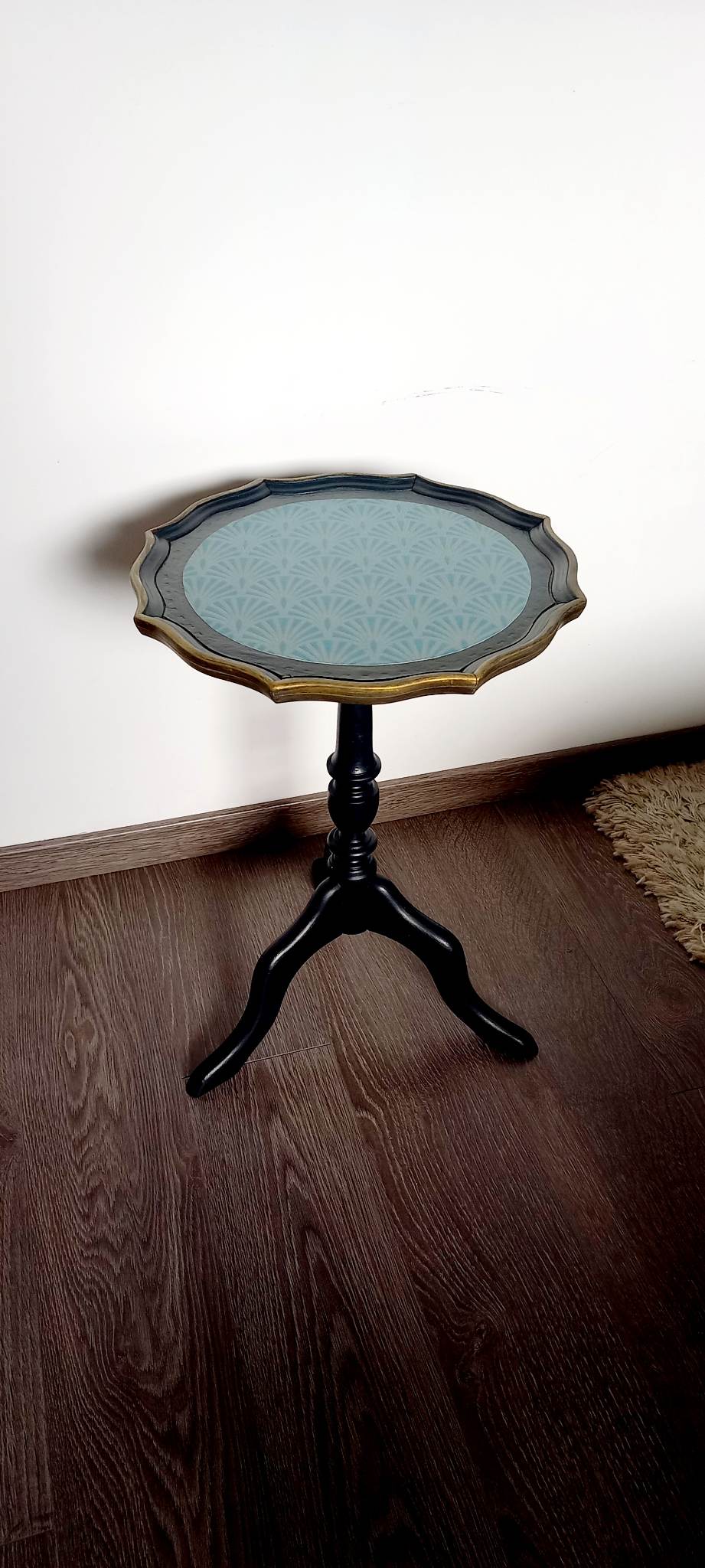 Vintage pedestal table restyled
