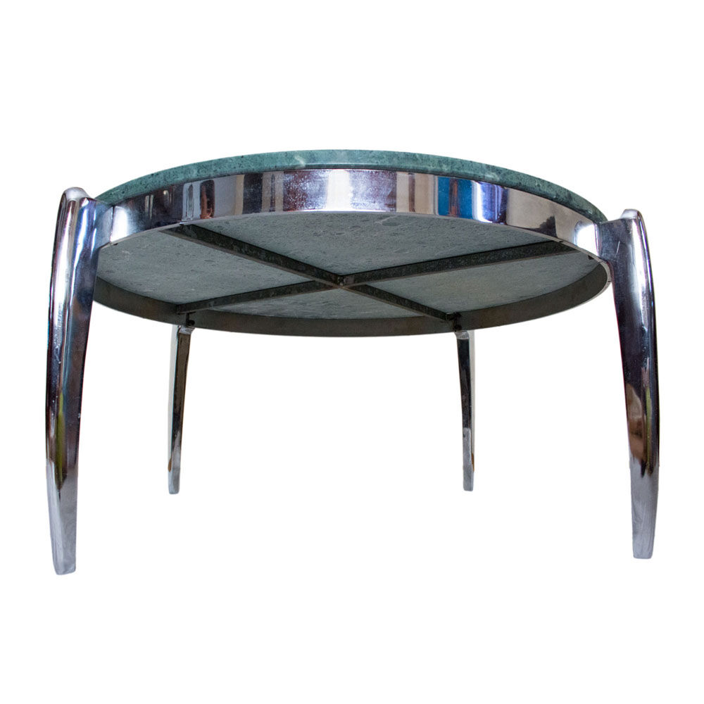 Spectacular coffee table made of marble and stainless steel