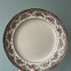 Set of 10 flat plates Terre de Fer Faïence d'Onnaing, model Roses-Mousses