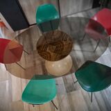 Suite of 5+1 shell chairs Pierre Guariche 1960
