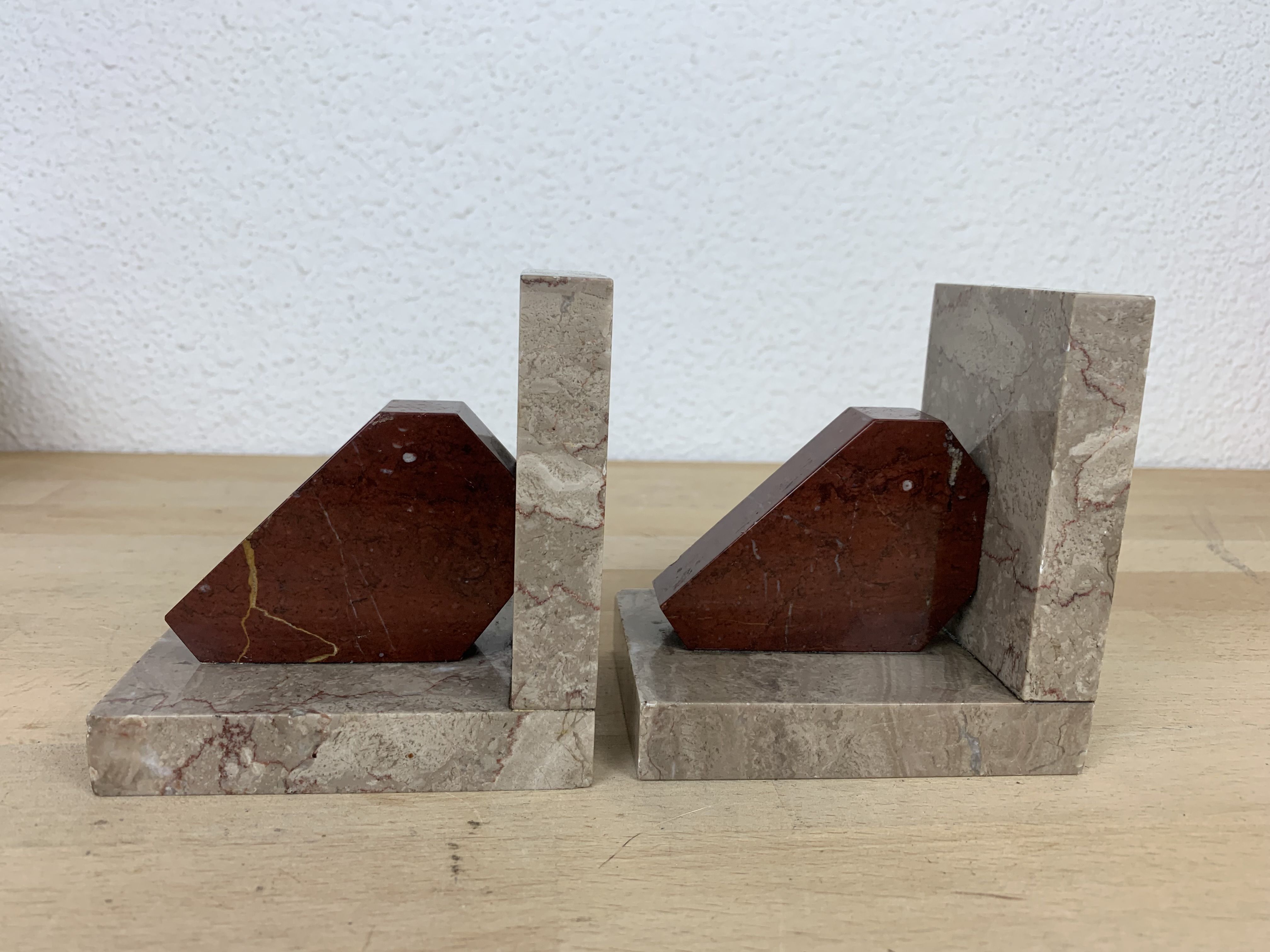 Pair of greenhouses geometric marble books art deco