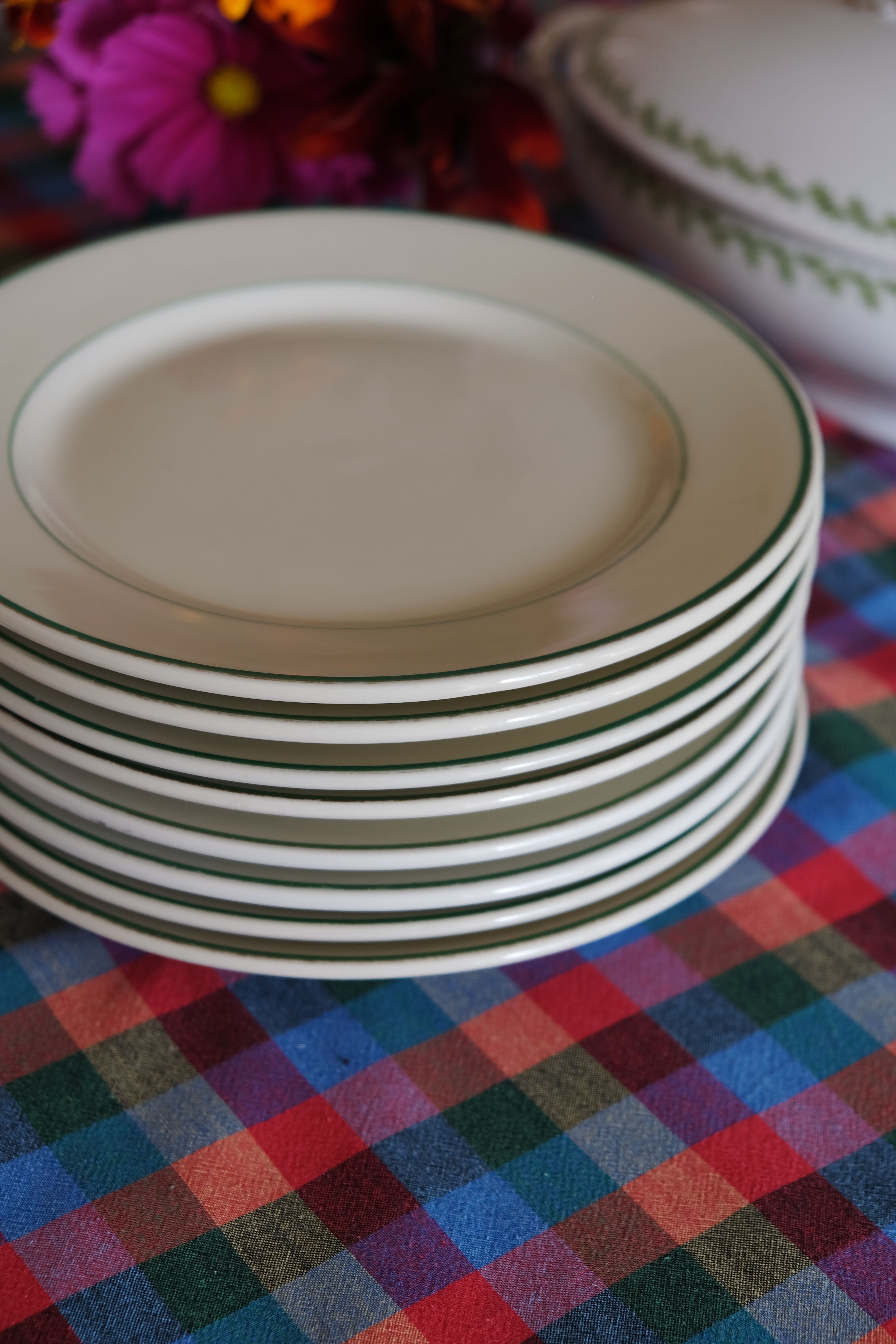 8 dessert plates of the service of the hotel "Grand Hotel Nationale" Lucerne Switzerland Buchecker & C