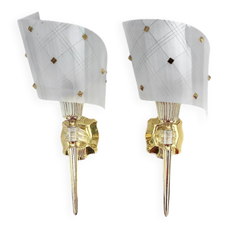 Pair of vintage wall lights – Rockabilly style – 50s/60s