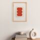 Abstract painting - twist - reddish-orange signed Eawy