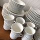 Dish set 60 pieces in white earthenware Italy Quadrifoglio