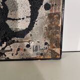 Tableau abstrait, huile et concrétions sur panneau N°16,LM Londot 1963