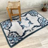 Bohemian pure wool blue rug 125x78cm