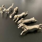 6 various animal-shaped metal knife holders