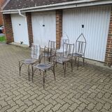 6 chaises de salle à manger en acier soudé - Art déco - Commandées à un artiste local