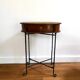 Side table / bedside table / pedestal table / antique wooden harness and canning