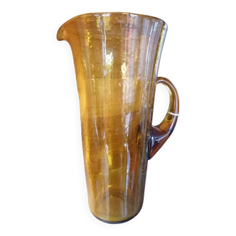 Blown glass pitcher