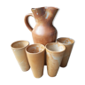 Sandstone service pitcher 4 glasses