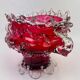 Raspberry red glass jardinière, taste of Auguste Jean or Legras.