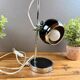 Lampe vintage orientable style space age – métal chromé et noir