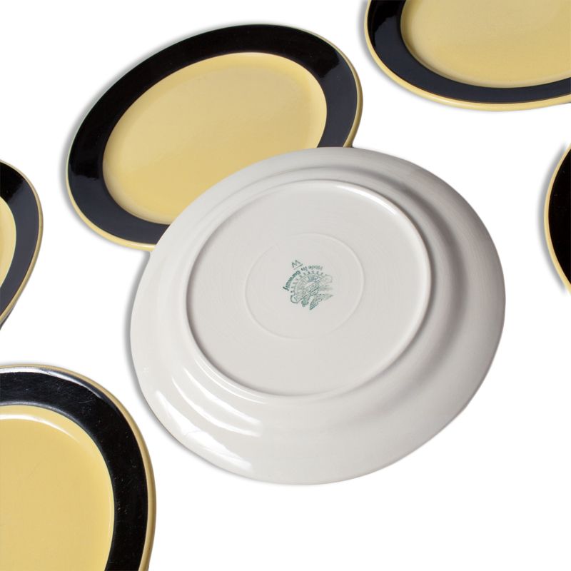 6 plates-black and yellow dessert Villeroy & Boch