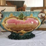 Art Nouveau planter barbotine Majolica 19th