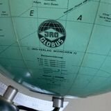 Vintage 1960s JRO Verlag globe, wood and PVC world map - 43 cm