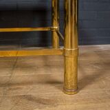 Brass coffee table, Hollywood Regency style