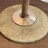 Lampe Mazda des années 1960, piétement en tôle et tronc en bois