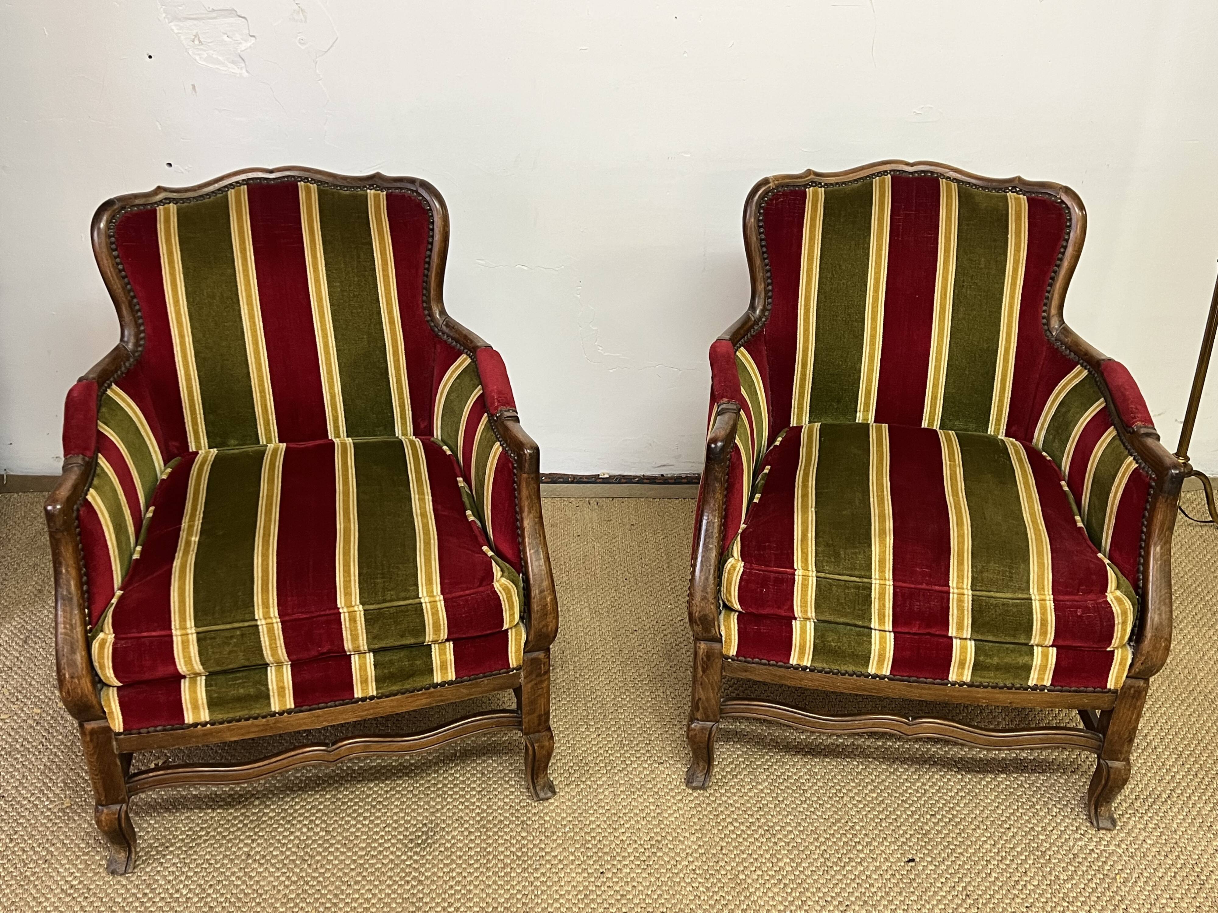 Pair of vintage convertible armchairs