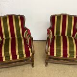 Paire de fauteuils cabriolet vintage