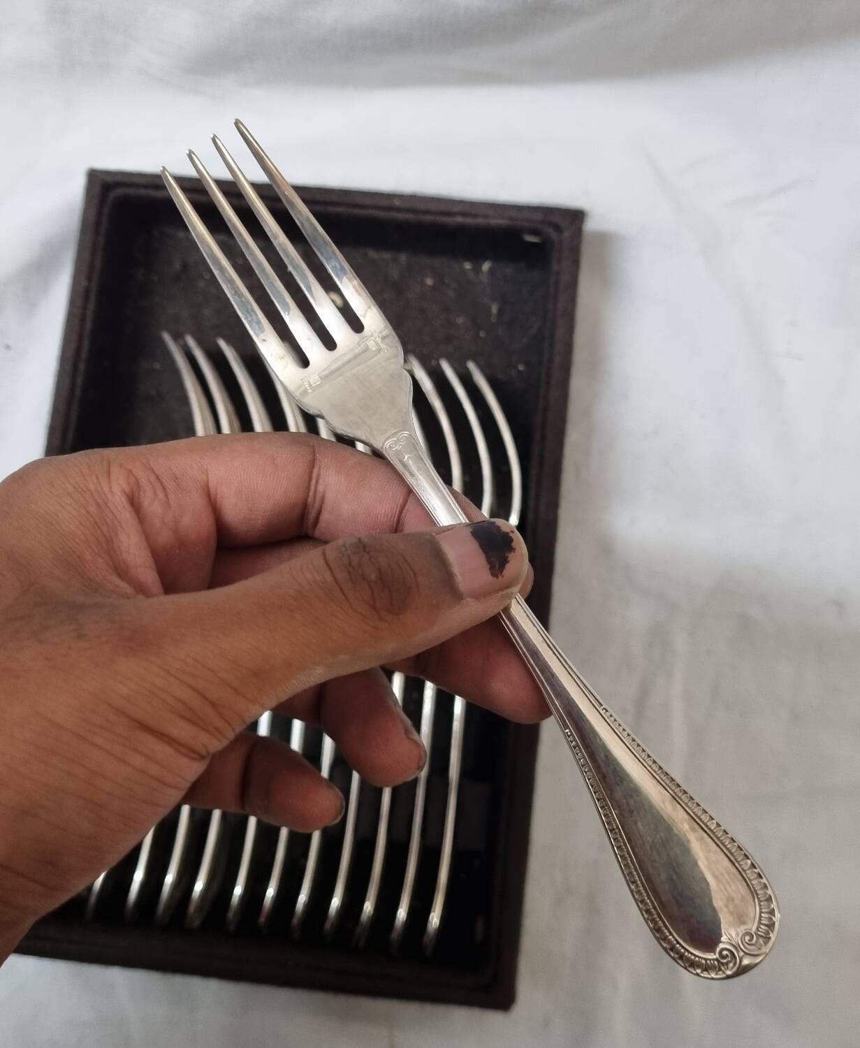 12 Christofle, Malmaison fish forks