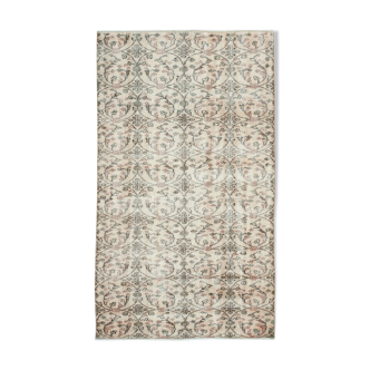 Oriental handmade wool 1970s beige carpet 137 cm x 240 cm