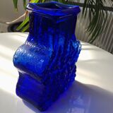 Vase bleu cobalt Skurf par Lars Hellsten