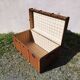 Large vintage arched travel storage trunk