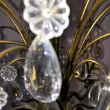 Chandelier in glass and brass 1960