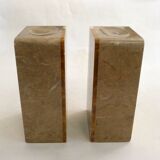 Art Deco bookends pair in marble and onyx.