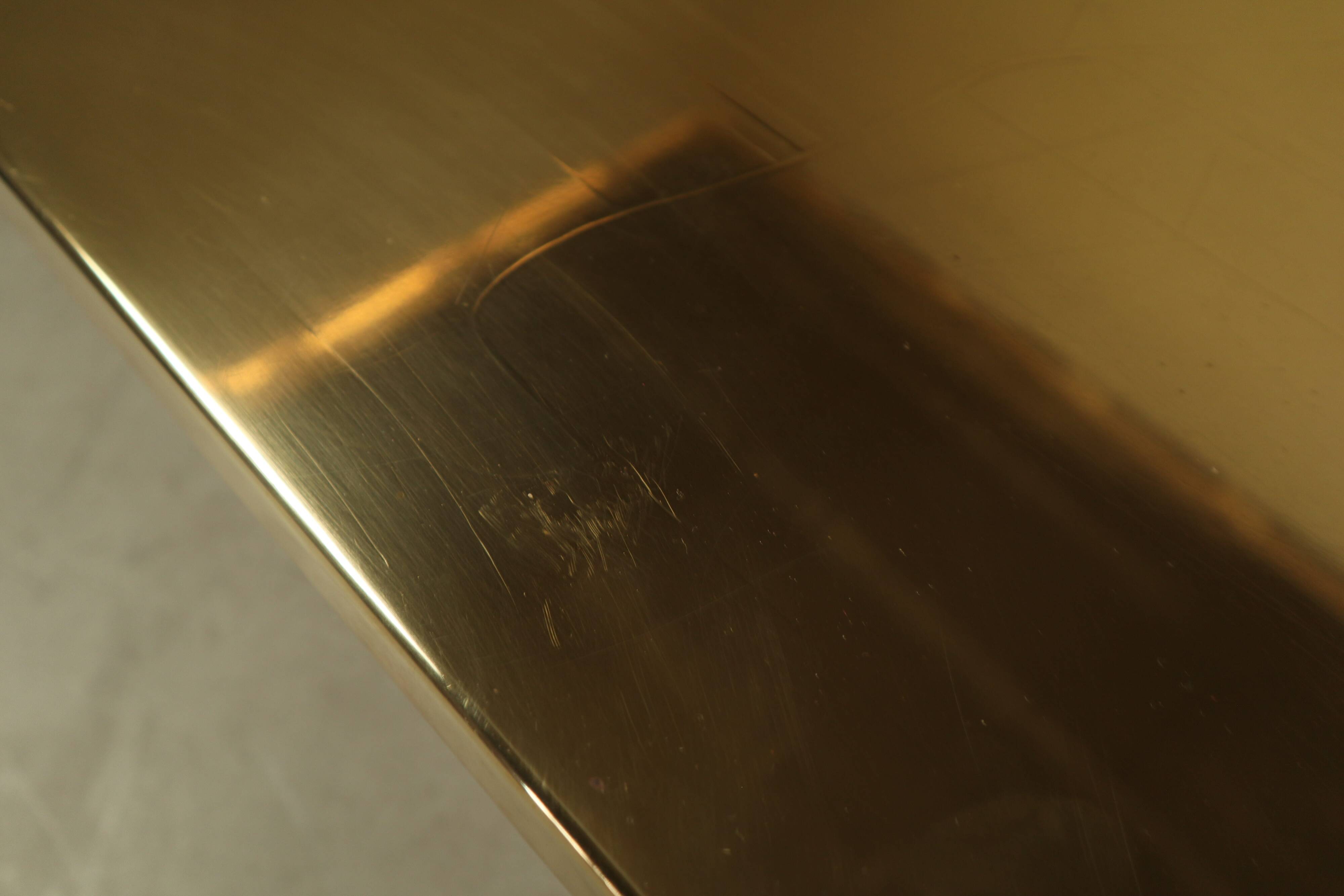 Christian Heckscher etched brass coffee table, Belgium 1970s
