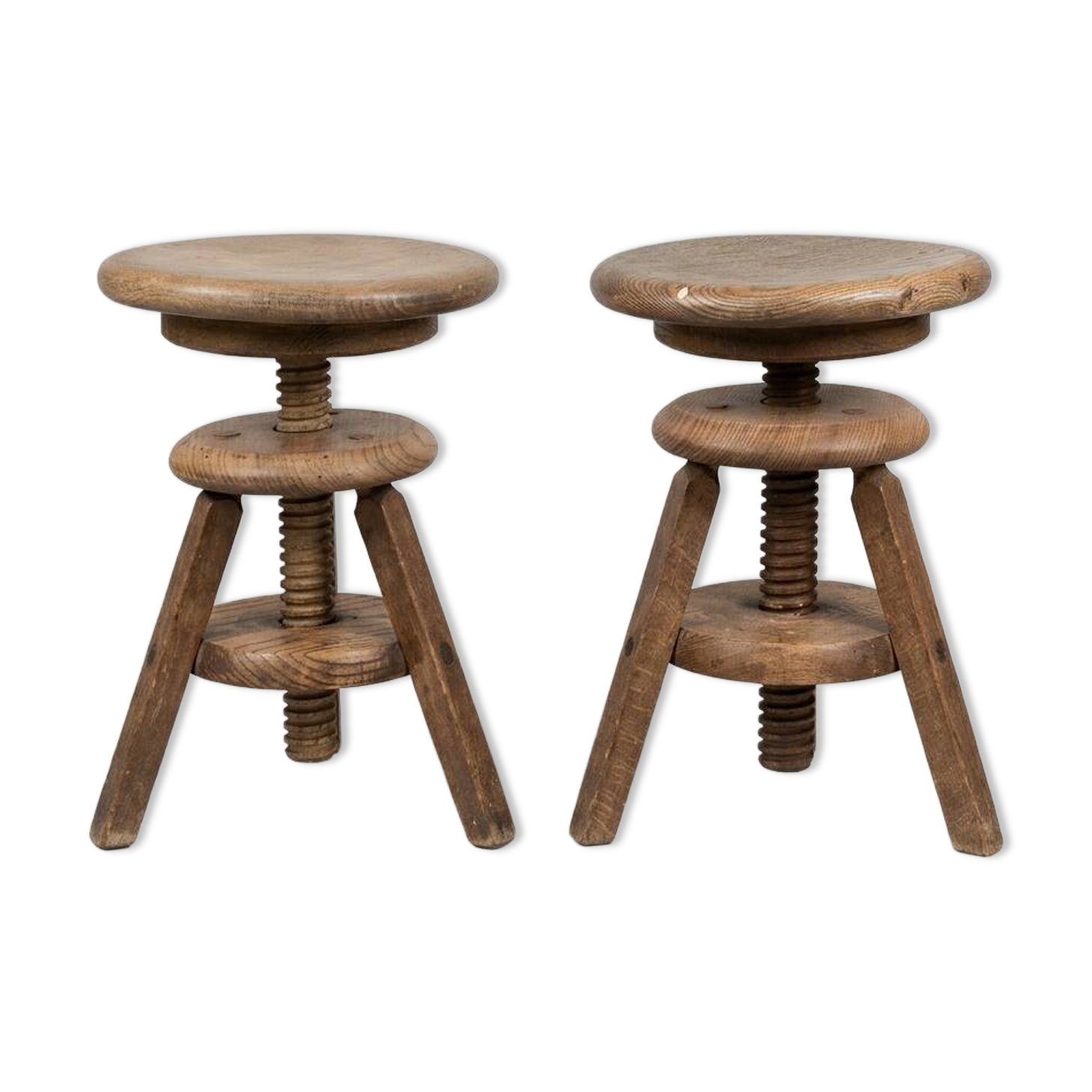 Set of 2 wooden stools