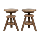 Set of 2 wooden stools