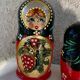 5 Russian matryoshka dolls made of folk and vintage handmade wood