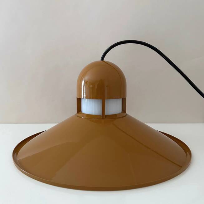 Pair of Industrial hanging lamps by Glashütte Limburg, factory lamp, loft, 1960s modernist, set of 2