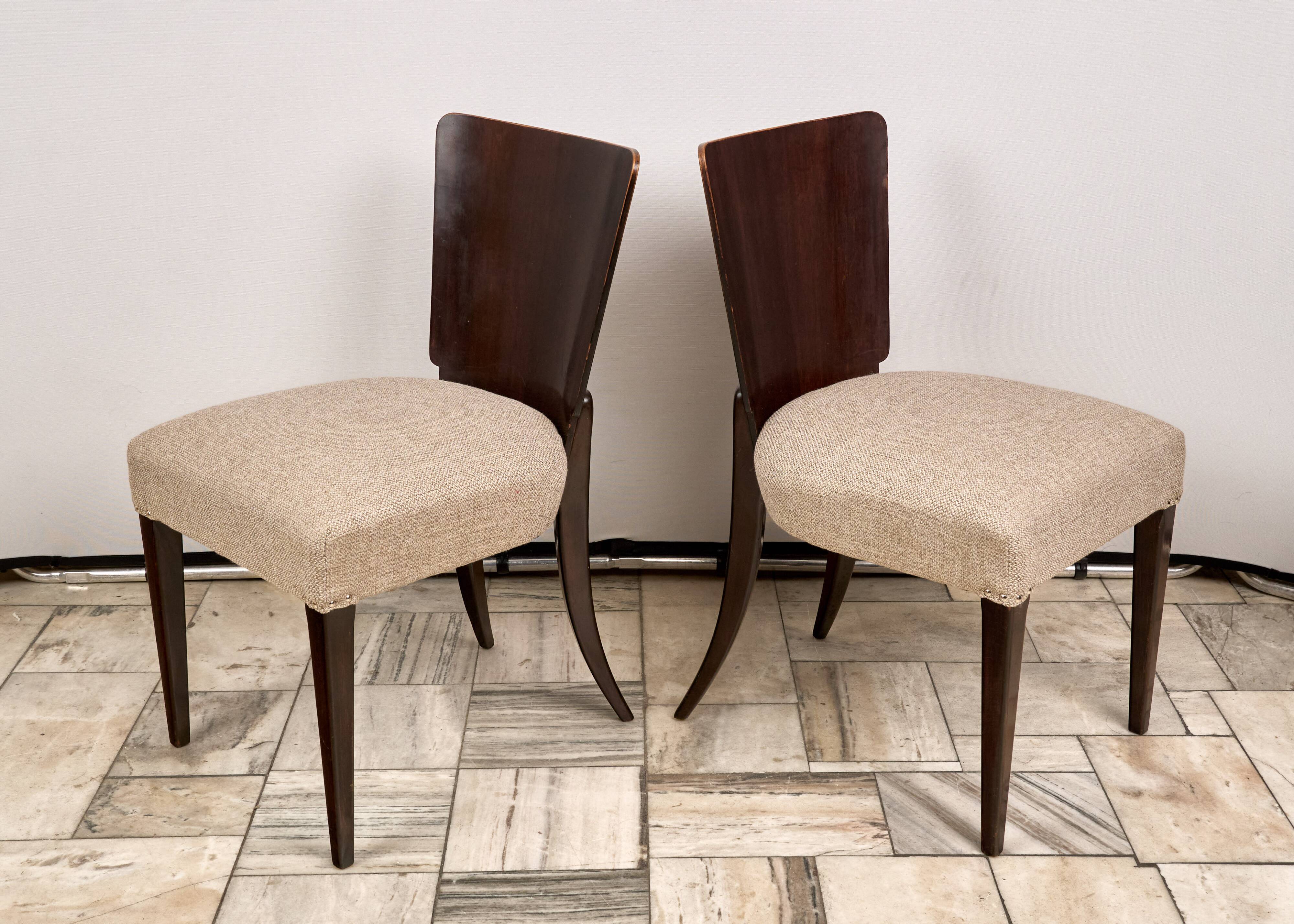 Set of 4 H-214 Dining Chairs by Jindřich Halabala, 1930s, Czechoslovakia
