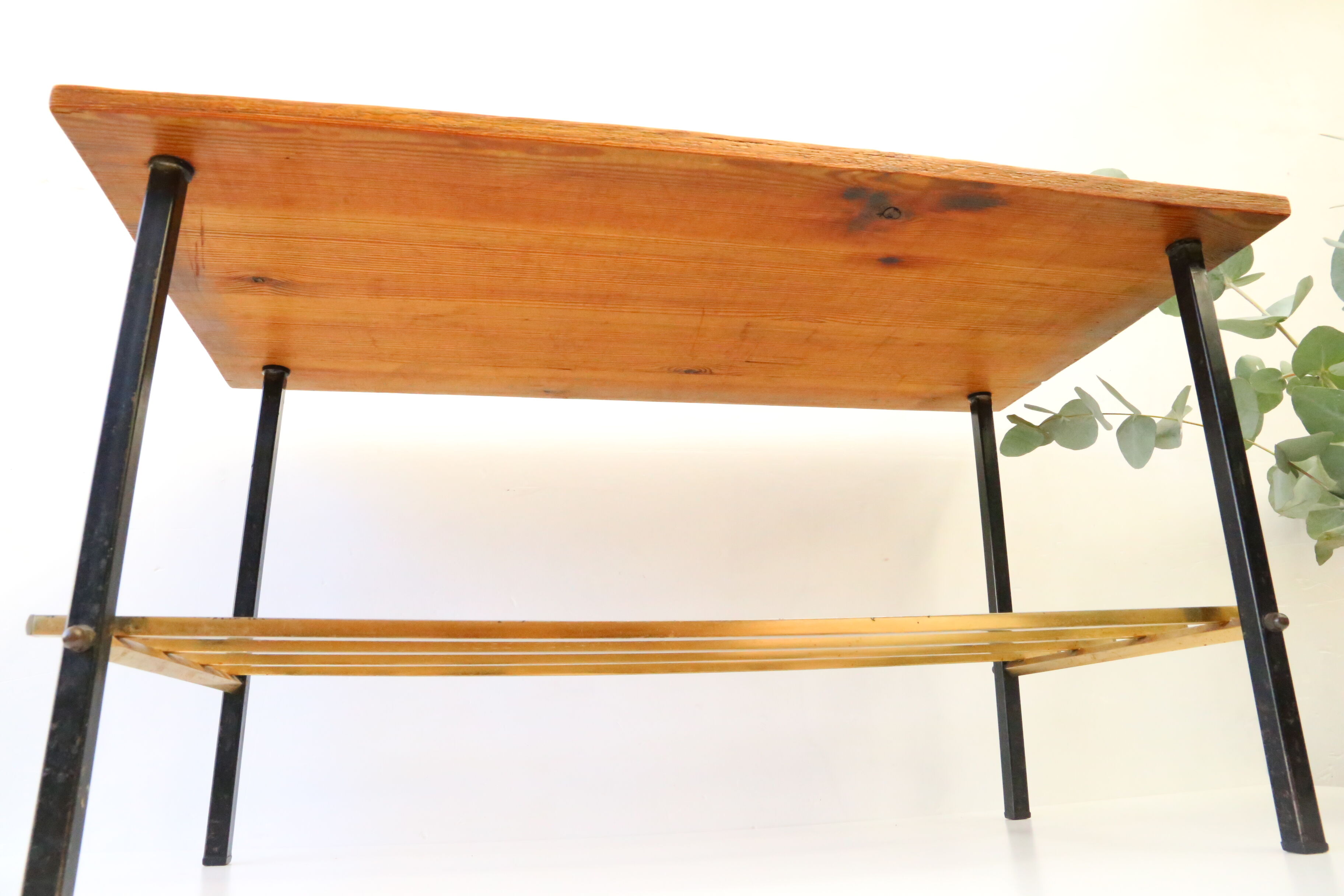 Wooden and metal coffee table