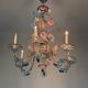 Venetian Rezzonico chandelier in multicoloured Venetian glass circa 1900