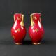 Pair of Baccarat crystal baluster vases decorated with a Lorraine cross