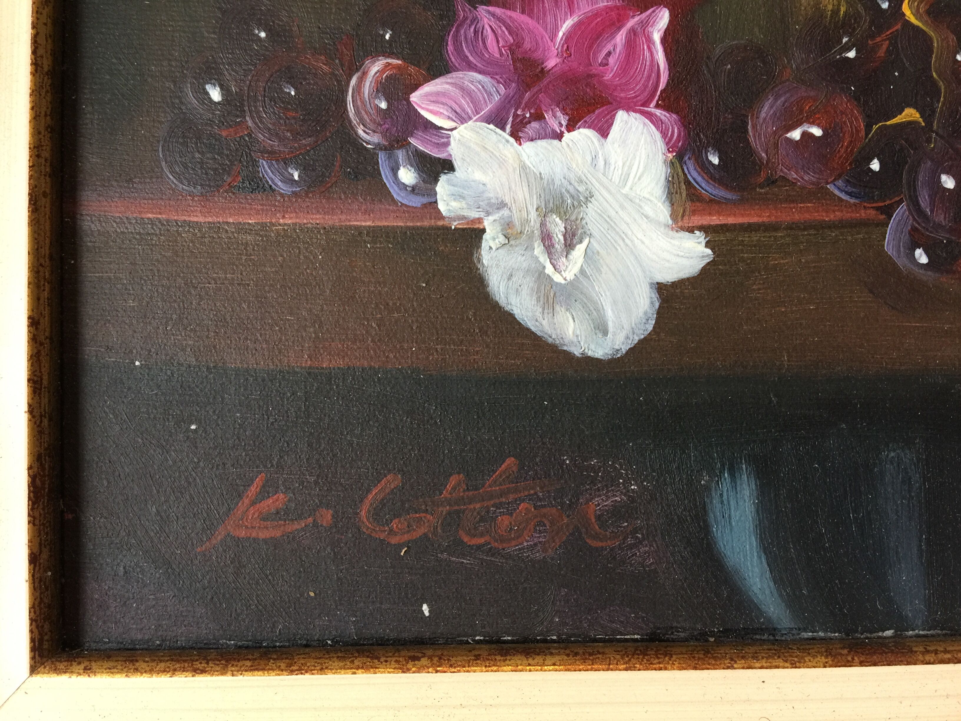 "still life with white pitcher" original acrylic on canvas