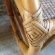 Side table in rattan and wicker curved vintage years 60/70